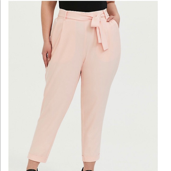 torrid Pants - NWT TORRID PEACH PINK CREPE SELF TIE Pants career